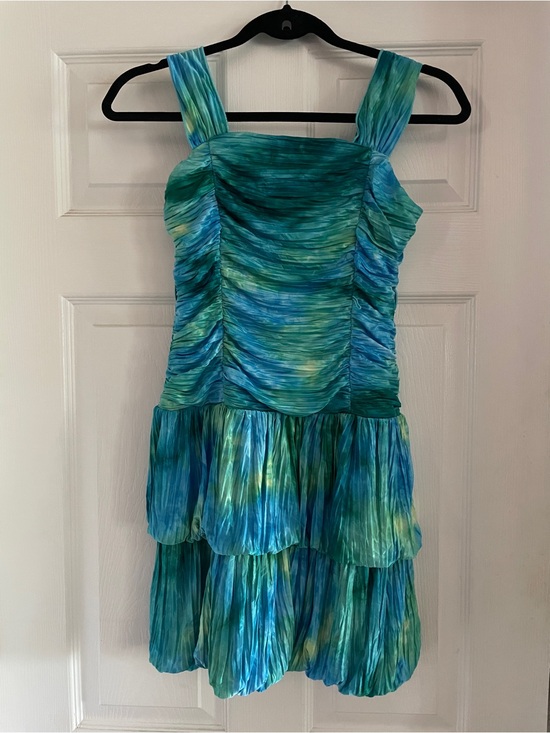 My Michelle Other - My Michelle Blue Green Ruched Tiered Party Dress Size 12
